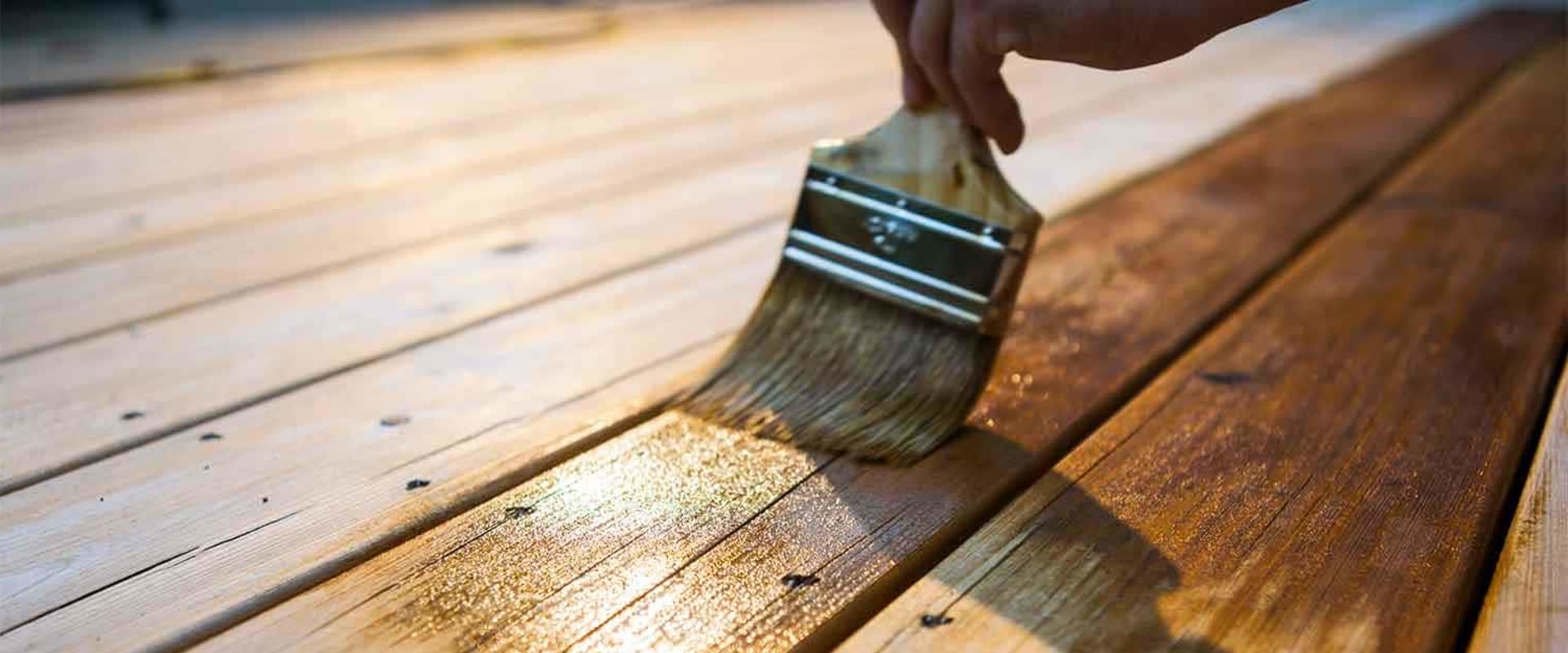 Brushing On Stain for a Wood System